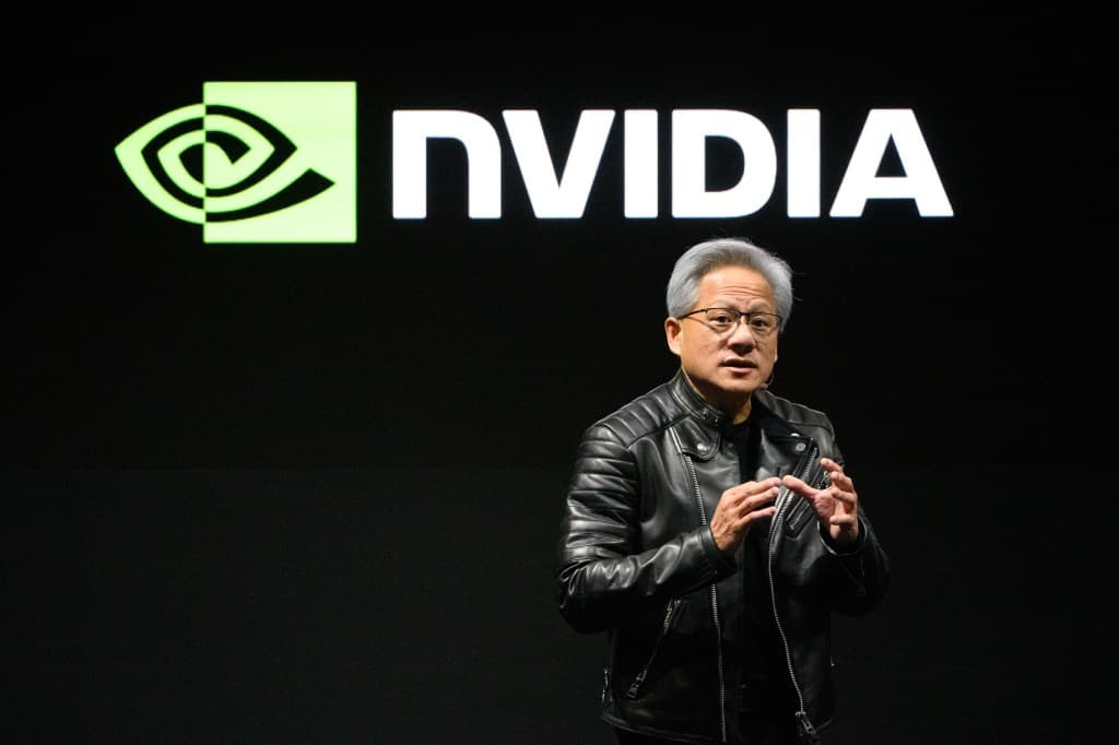 Nvidia CEO Jensen Huang on stage announcing new open-weight agent models, including the 120-billion-parameter Nemotron 3.5 Super VL